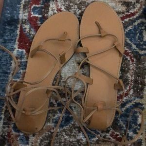Urban outfitters tan leather gladiator sandals